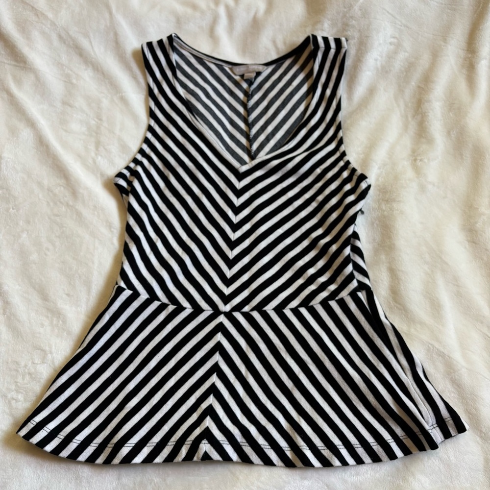 Banana Republic Black and White Chevron Tank Top